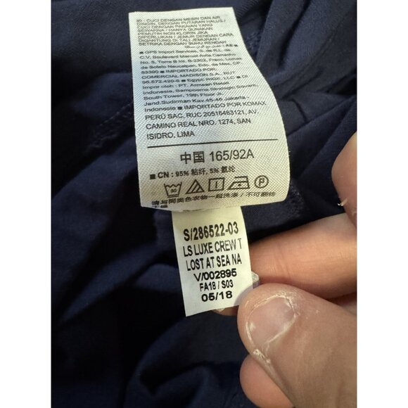 Old Navy Luxe Blue Long Sleeve Round Neck Tunic Shirt Women‎ Size Medium Preppy - Picture 11 of 12